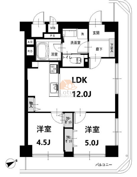 日商岩井第２玉川台マンション208間取図