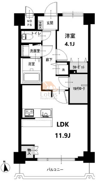 中銀上野小島マンシオン604間取図