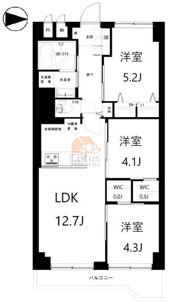 ヴェラハイツ第２亀戸802間取図