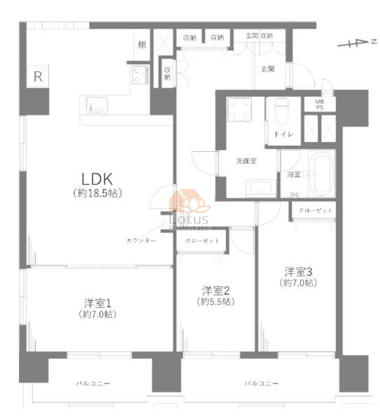 カーサ中村607間取図