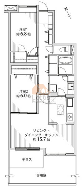 プリンスハイツ椎名町103の間取（2LDK）